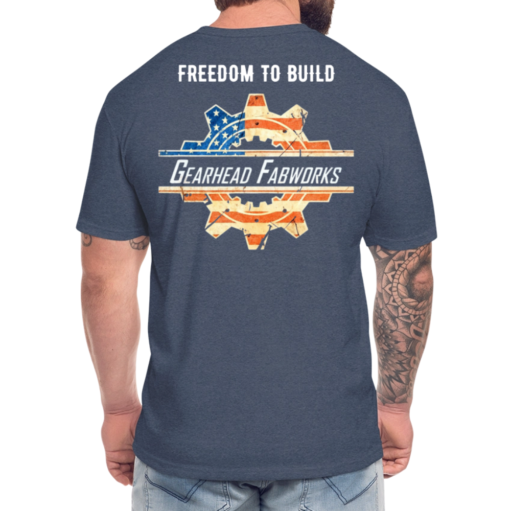 Fitted Cotton/Poly T-Shirt by Next Level - heather navy