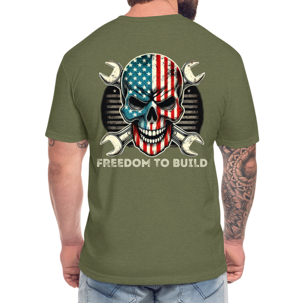 Fitted Cotton/Poly T-Shirt by Next Level - heather military green