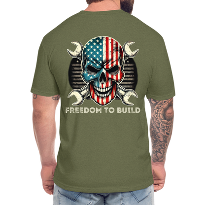 Fitted Cotton/Poly T-Shirt by Next Level - heather military green