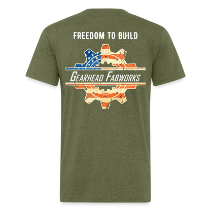 Fitted Cotton/Poly T-Shirt by Next Level - heather military green