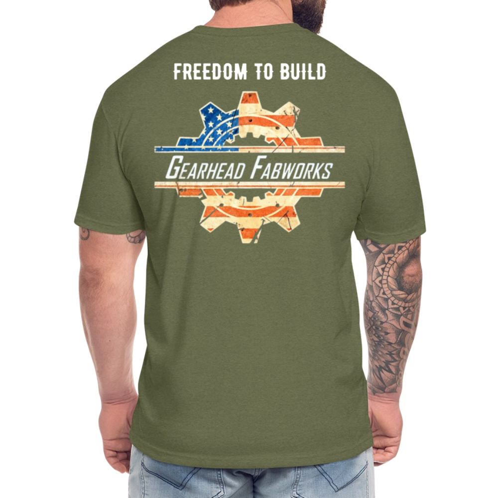 Fitted Cotton/Poly T-Shirt by Next Level - heather military green