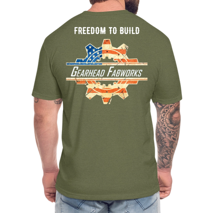 Fitted Cotton/Poly T-Shirt by Next Level - heather military green