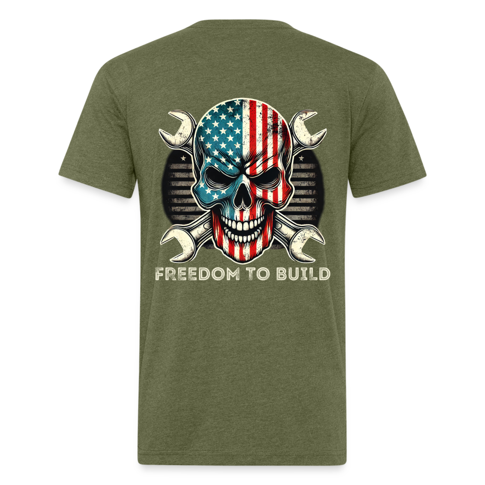 Fitted Cotton/Poly T-Shirt by Next Level - heather military green